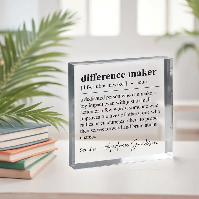 Difference Maker Gift, Plaque, Retirement Gift, Employee gift, Teacher Gift, Coworker Gift, Appreciation Gift, Coworker gift, Thank You Gift 326784 - DiyGiftly