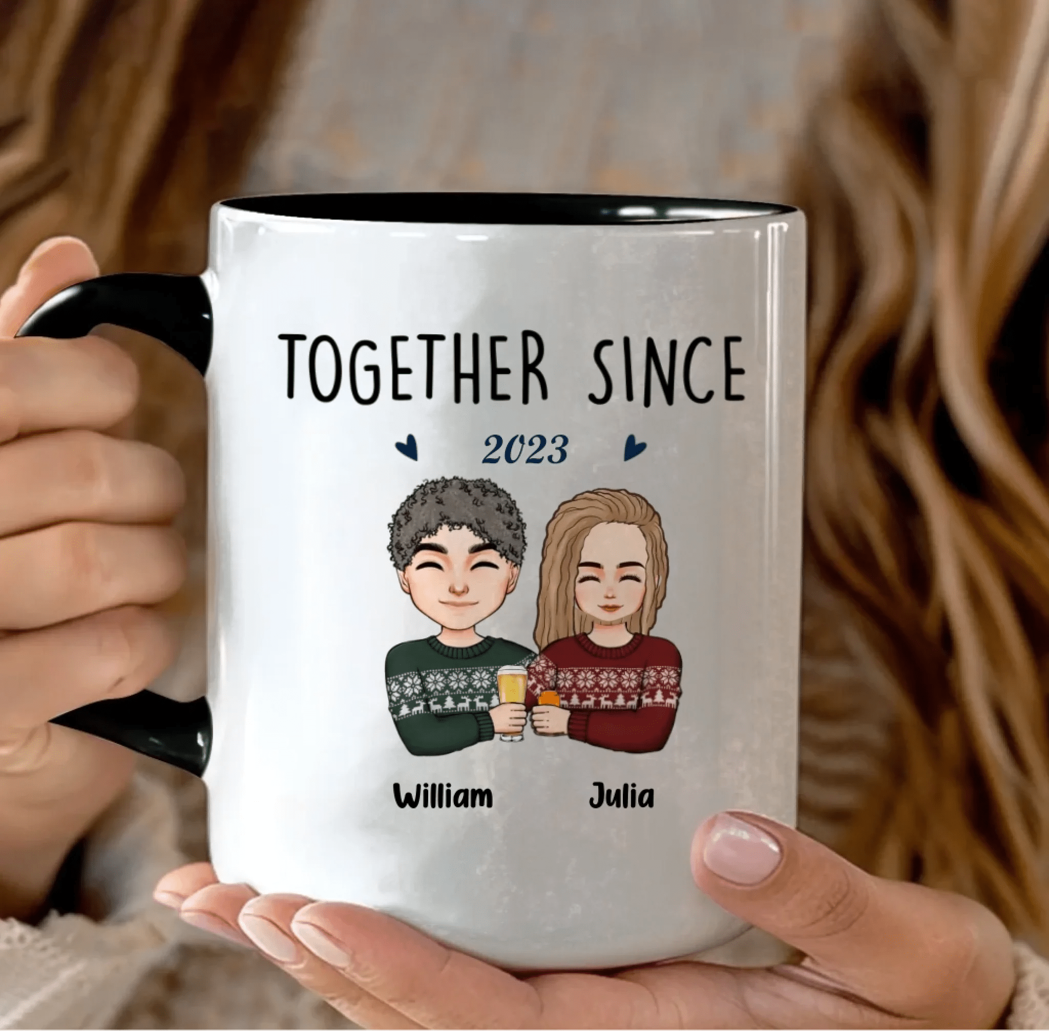 Personalized Long Distance Mug long distance gift Pink 11oz