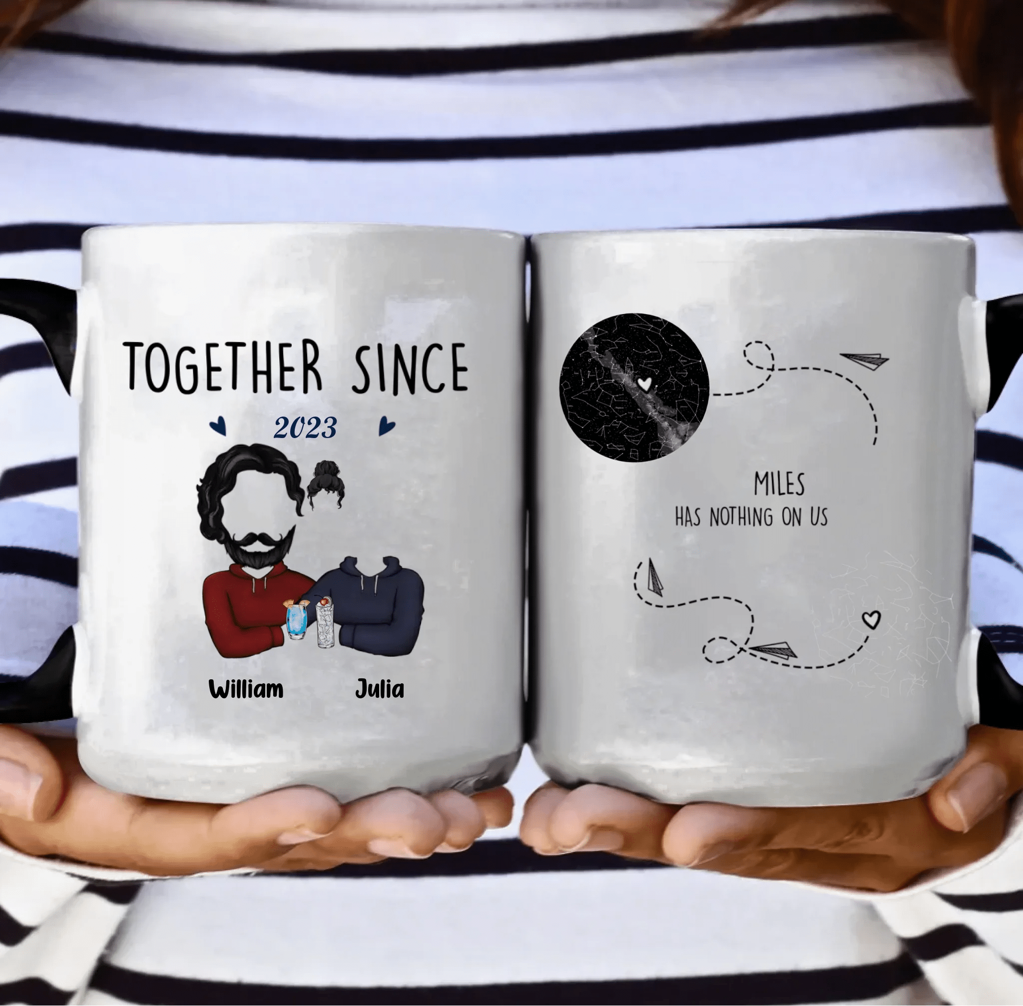 Personalized Long Distance Mug anniversary gift