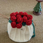 gifts for wife DIY Knitted Rose Bouquet Bag Woven Bucket Bag Ready-Made Hand-woven Flower Bouquet Gift For Mother or Girlfrie