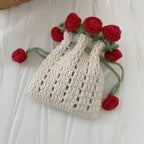 gifts for wife DIY Knitted Rose Bouquet Bag Woven Bucket Bag Ready-Made Hand-woven Flower Bouquet Gift For Mother or Girlfrie