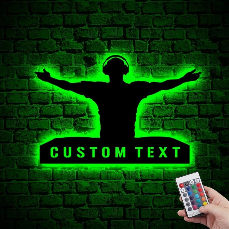 DJ Player Custom Name Metal Wall Art – Personalized Music Sign for Nightclubs, Studios & Home Decor 88760320 - DiyGiftly