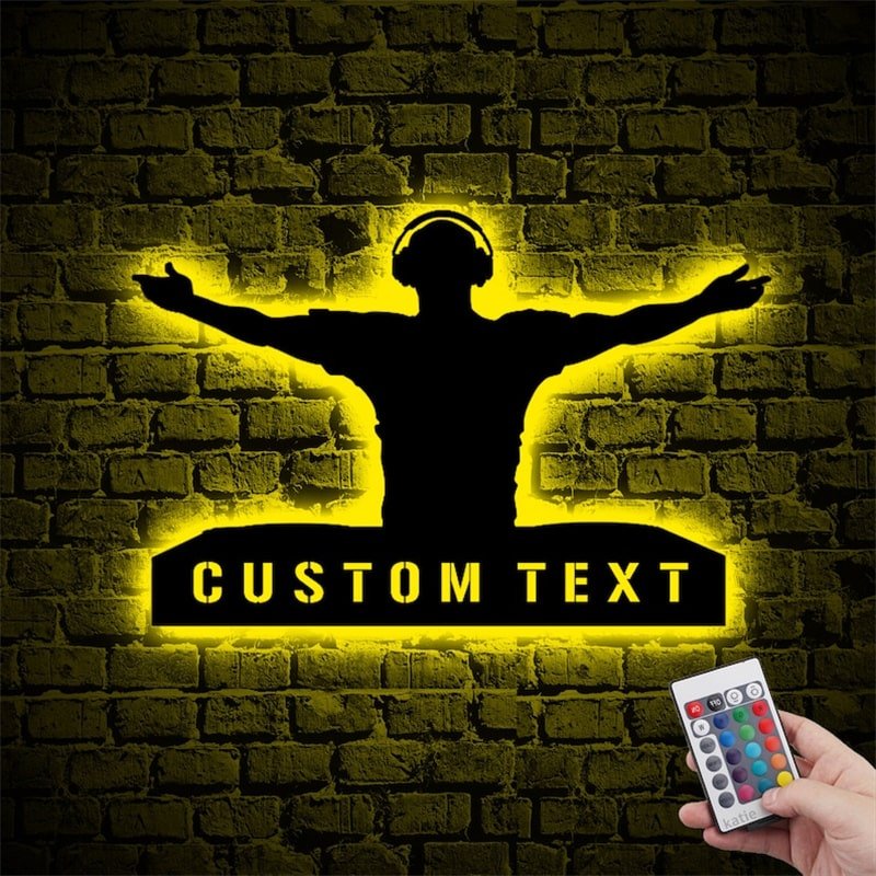 DJ Player Custom Name Metal Wall Art – Personalized Music Sign for Nightclubs, Studios & Home Decor 88760320 - DiyGiftly