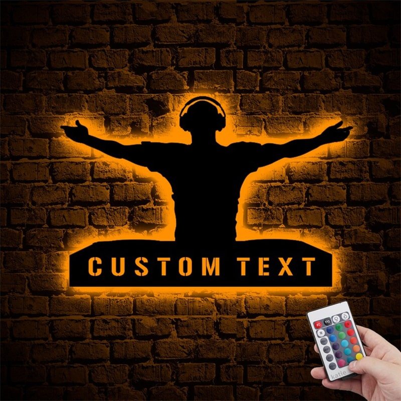 DJ Player Custom Name Metal Wall Art – Personalized Music Sign for Nightclubs, Studios & Home Decor 88760320 - DiyGiftly