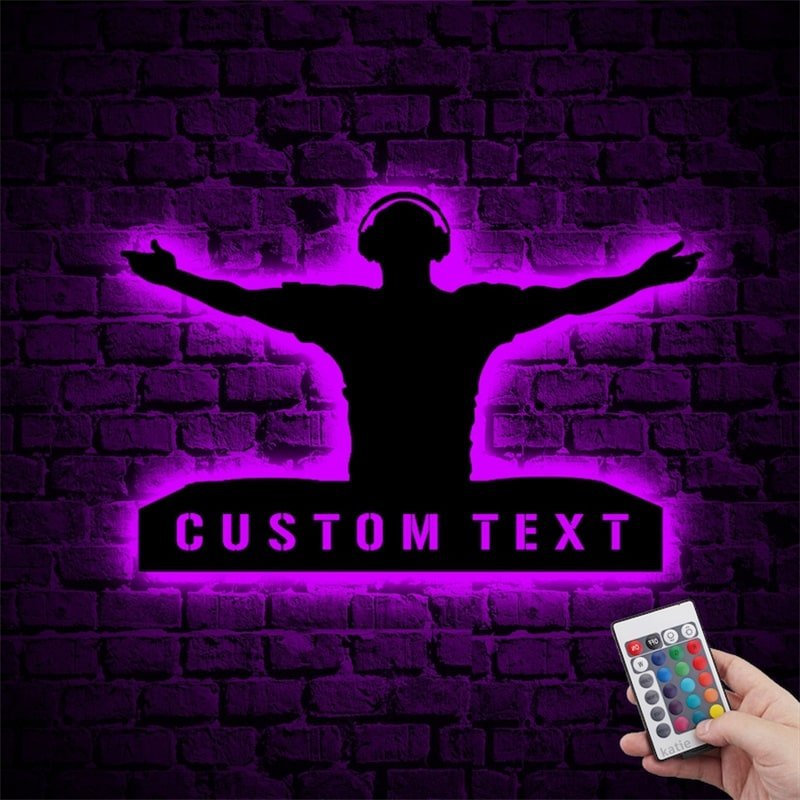 DJ Player Custom Name Metal Wall Art – Personalized Music Sign for Nightclubs, Studios & Home Decor 88760320 - DiyGiftly