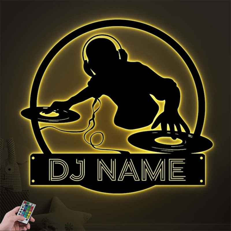 DJ Player Name Metal Sign – Customized Music Wall Decor for Home Studio, Nightclub & Entertainment Spaces 17218304 - DiyGiftly