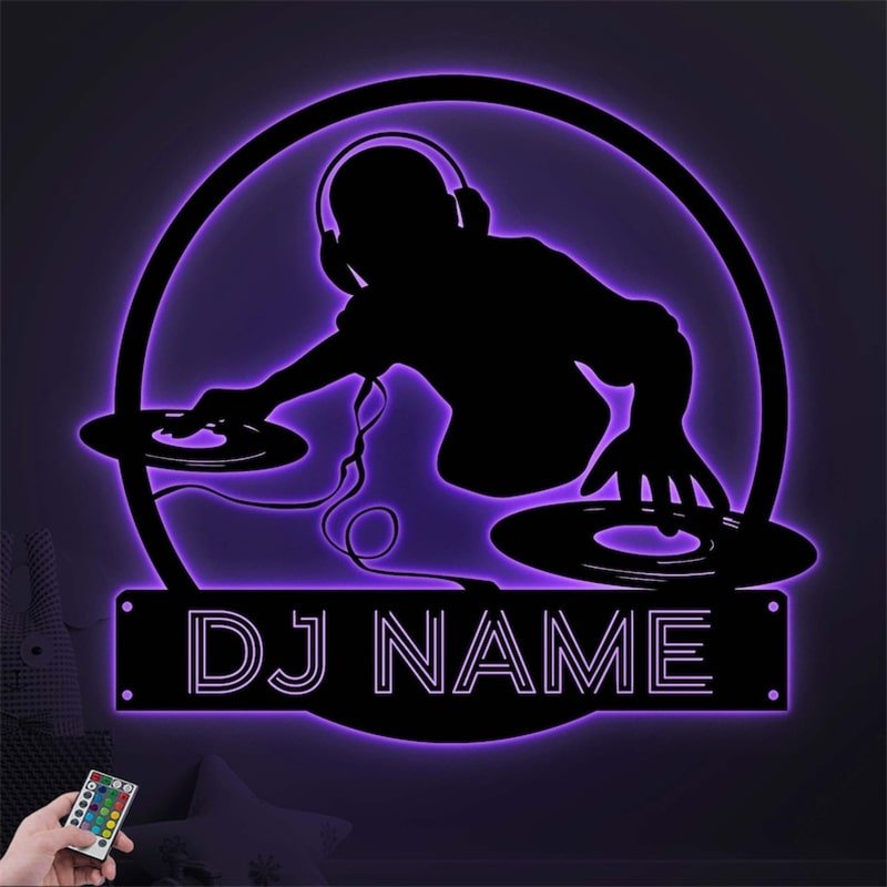 DJ Player Name Metal Sign – Customized Music Wall Decor for Home Studio, Nightclub & Entertainment Spaces 17218304 - DiyGiftly