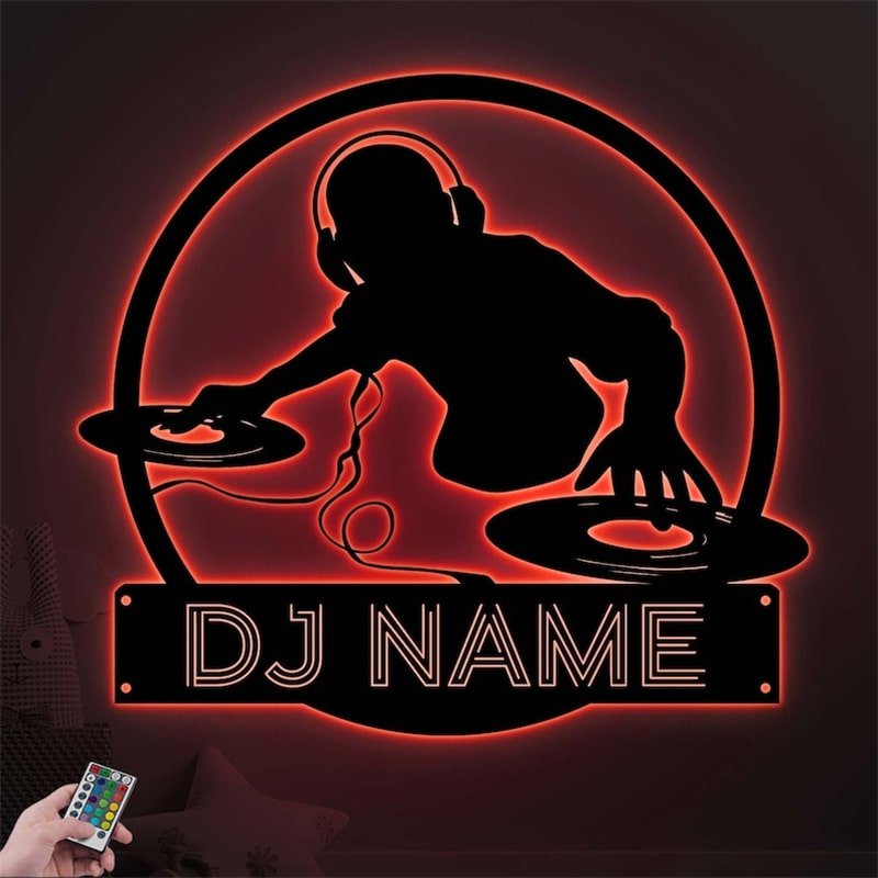 DJ Player Name Metal Sign – Customized Music Wall Decor for Home Studio, Nightclub & Entertainment Spaces 17218304 - DiyGiftly