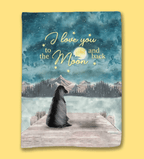 Dog Lover Gifts - Girl and Dogs - I love you to the moon and back (Custom Blankets) - Personalized Blanket 722866 - DiyGiftly