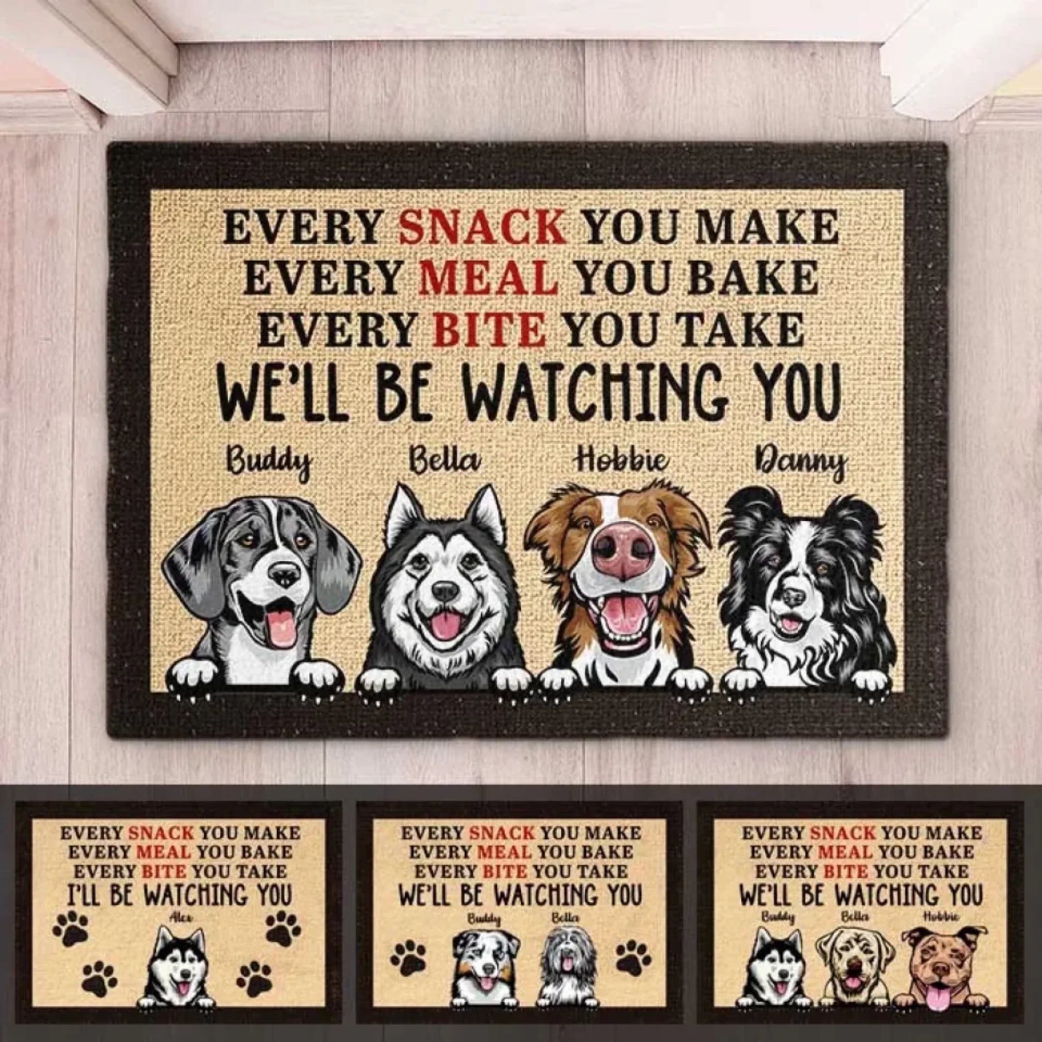 Dog - We'll Be Watching You - Funny Personalized Dog Decorative Mat 683380 - DiyGiftly
