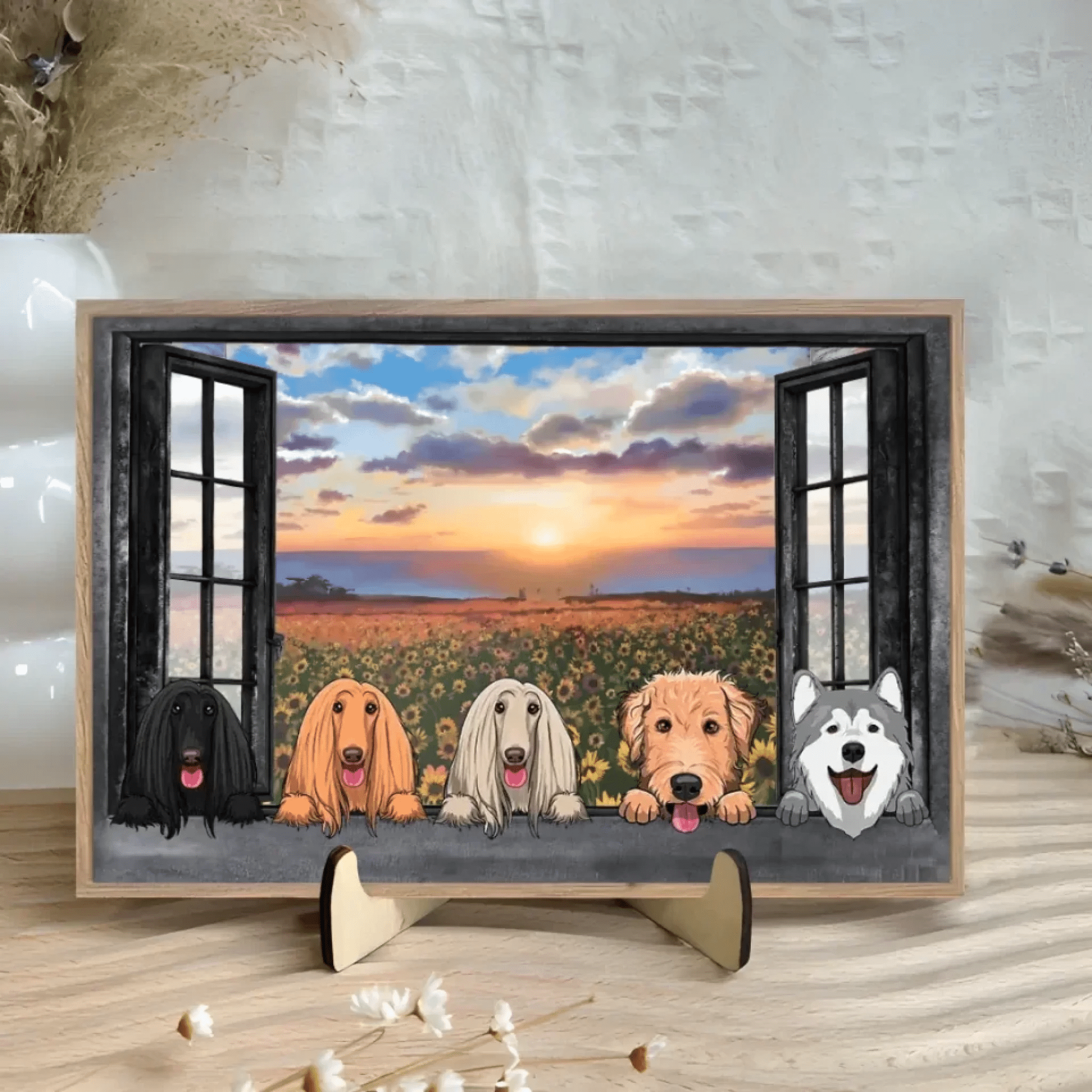 Dogs By The Window - Personalized Horizontal Canvas 735323 - DiyGiftly