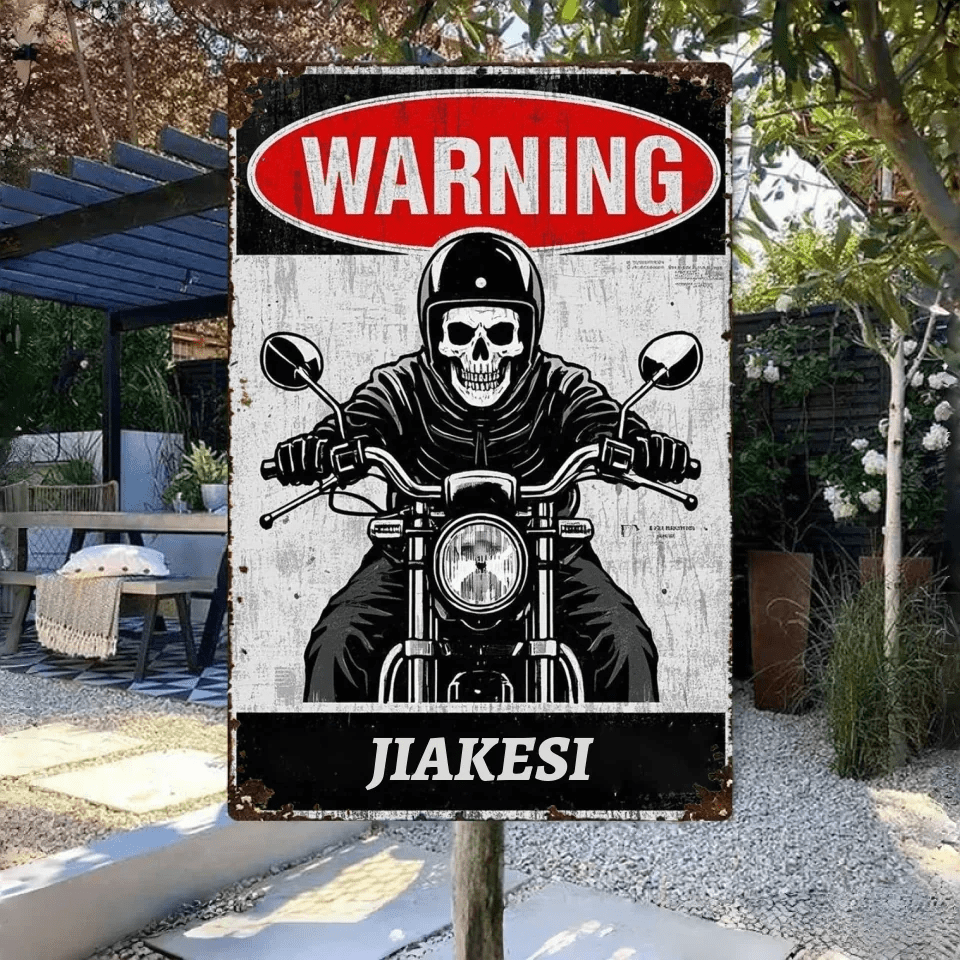 Don't approach the riders who are full of danger and rebelliousness. Please stay away from them. - Personalized Creative Iron Sheet 751449 - 751450 - DiyGiftly