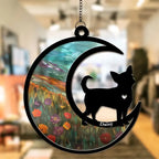 loss of dog gift suncatcher ornament personalized design window hanging keepsake detail view