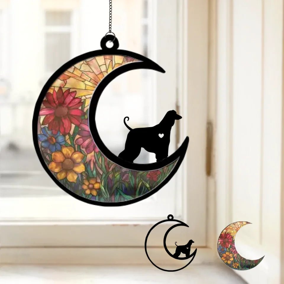 personalized design loss of dog gift suncatcher ornament window hanging keepsake close detail
