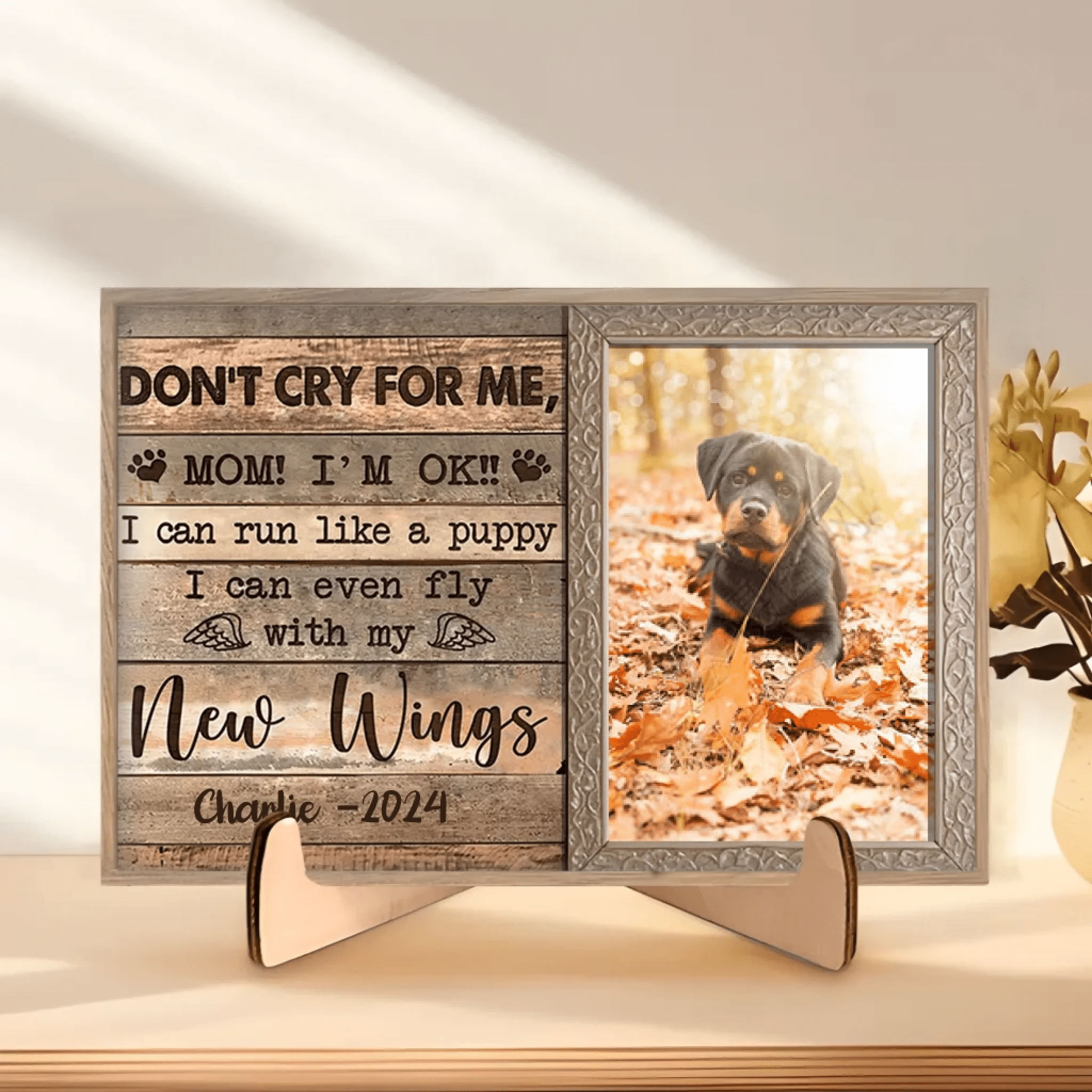 Don't Cry For Me Mom I'm OK - Upload Image, Personalized Custom Wooden Plaque 710014 - DiyGiftly