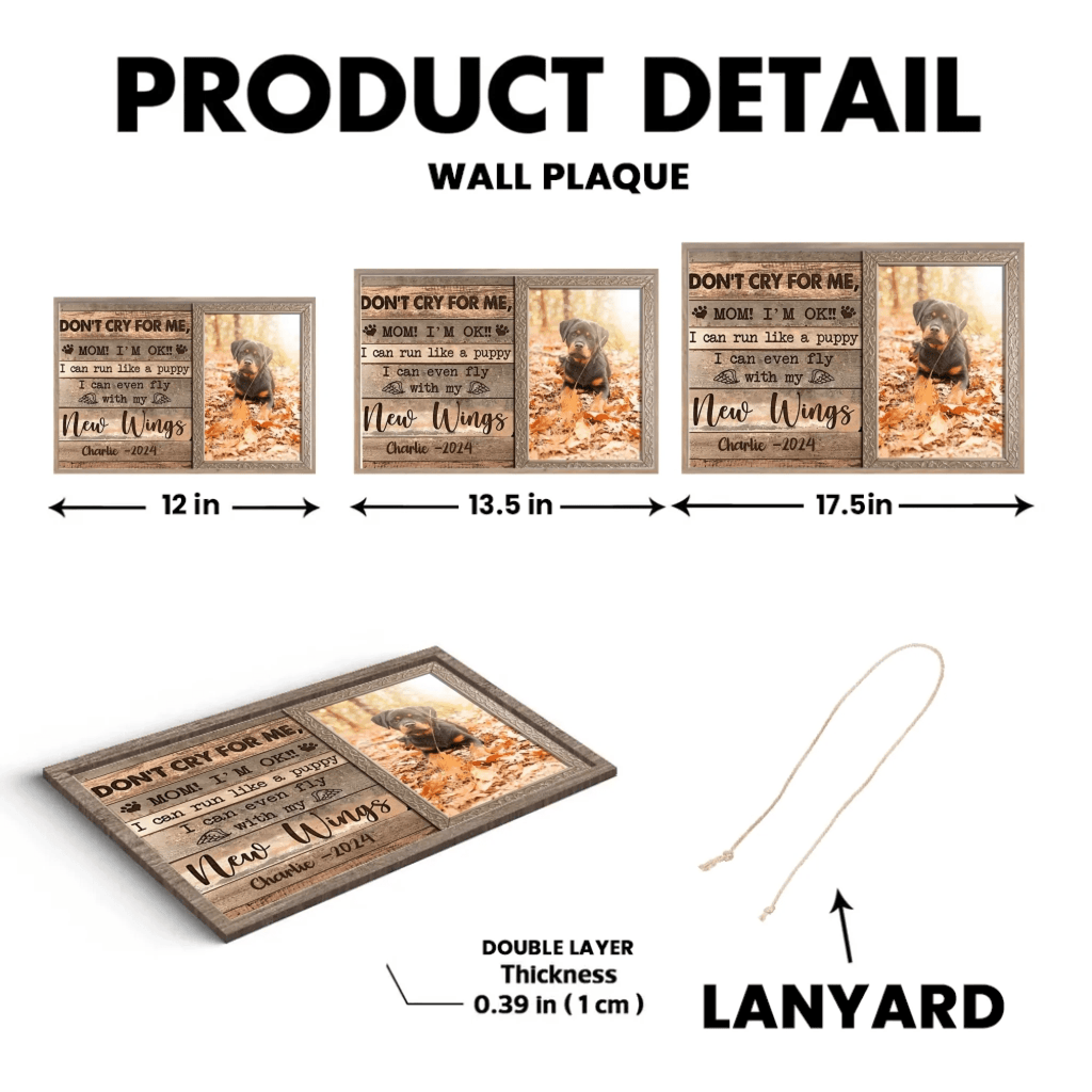 Don't Cry For Me Mom I'm OK - Upload Image, Personalized Custom Wooden Plaque 710014 - DiyGiftly