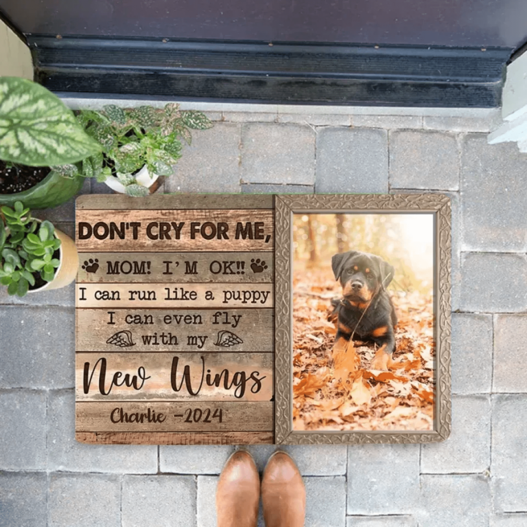 Don't Cry For Me Mom I'm OK - Upload Image, Personalized Horizontal Mat 710014 - D - DiyGiftly