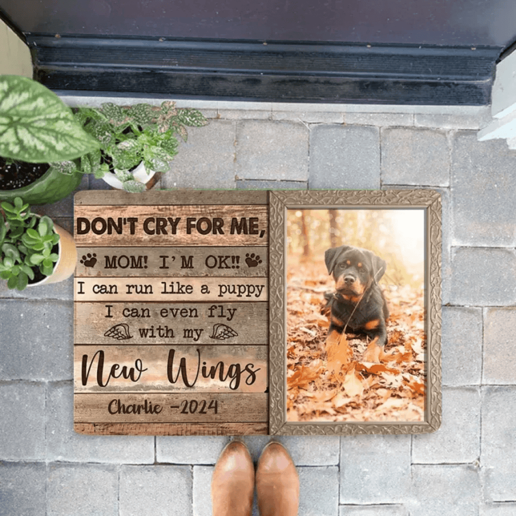 Don't Cry For Me Mom I'm OK - Upload Image, Personalized Horizontal Mat 710014 - D - DiyGiftly
