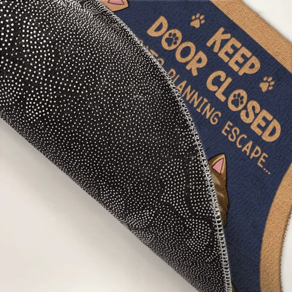 Don't Let The Cat Out No Matter What He Tells You - Cat Personalized Custom Home Decor Decorative Mat - House Warming Gift, Gift For Pet Owners, Pet Lovers 658054 - DiyGiftly