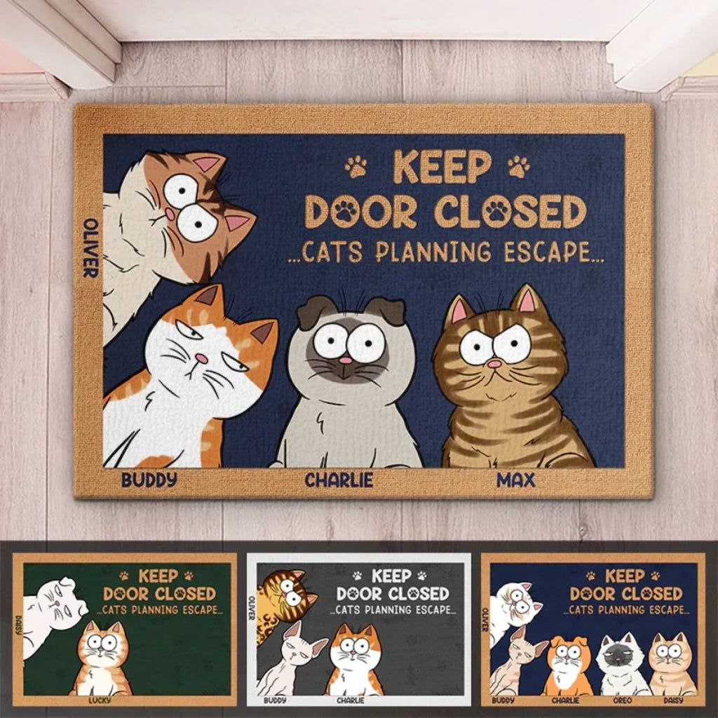 Don't Let The Cat Out No Matter What He Tells You - Cat Personalized Custom Home Decor Decorative Mat - House Warming Gift, Gift For Pet Owners, Pet Lovers 658054 - DiyGiftly