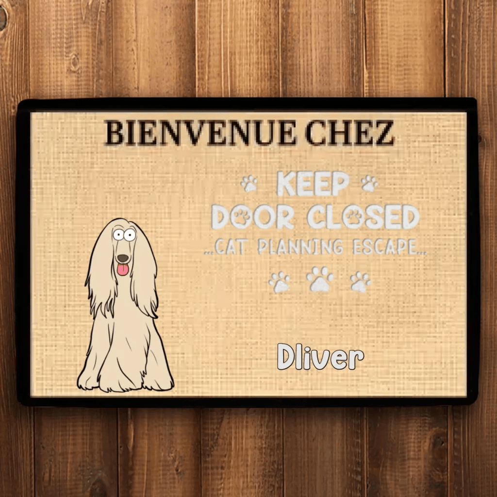 Don't Let The Cat Out No Matter What He Tells You - Cat Personalized Custom Home Decor Decorative Mat - House Warming Gift, Gift For Pet Owners, Pet Lovers 685839 - DiyGiftly