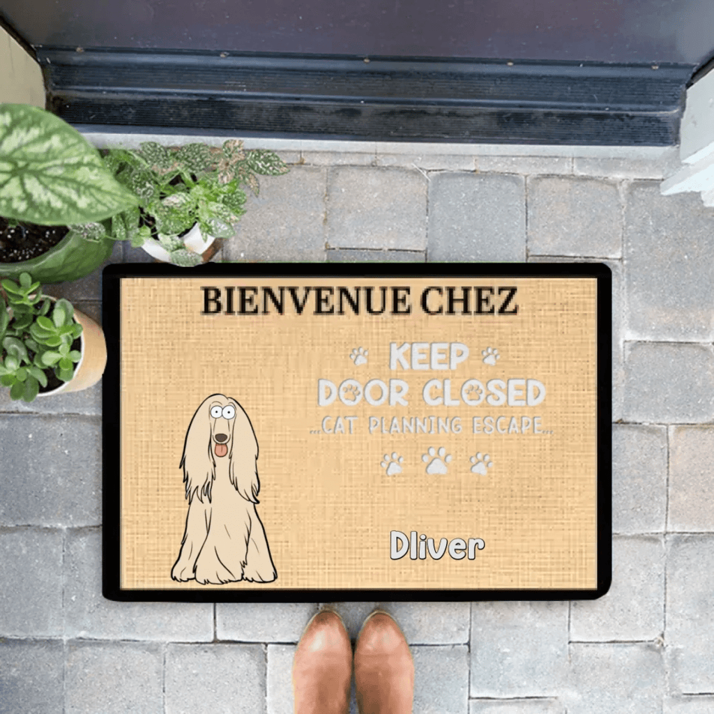 Don't Let The Cat Out No Matter What He Tells You - Cat Personalized Custom Home Decor Decorative Mat - House Warming Gift, Gift For Pet Owners, Pet Lovers 685839 - DiyGiftly