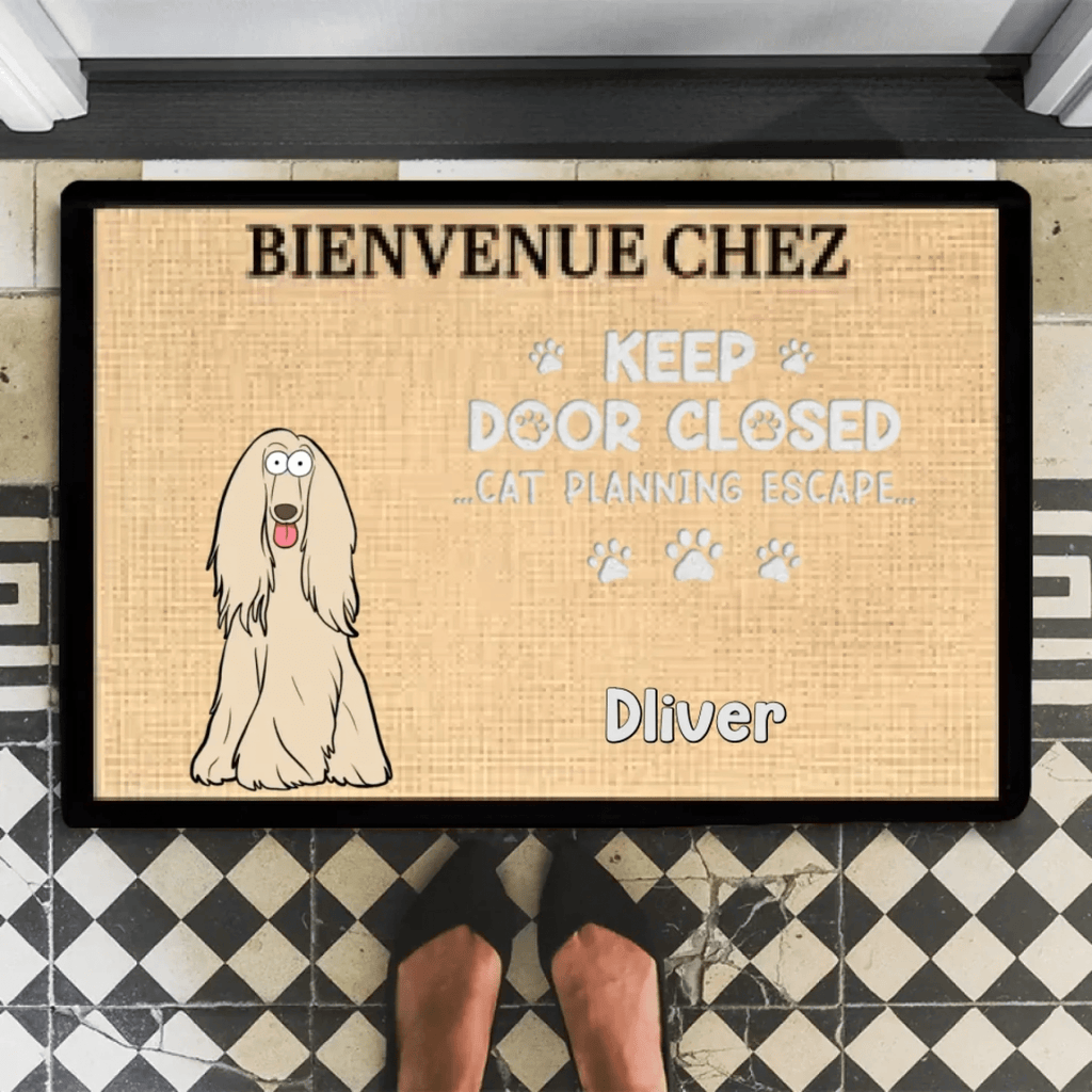 Don't Let The Cat Out No Matter What He Tells You - Cat Personalized Custom Home Decor Decorative Mat - House Warming Gift, Gift For Pet Owners, Pet Lovers 685839 - DiyGiftly