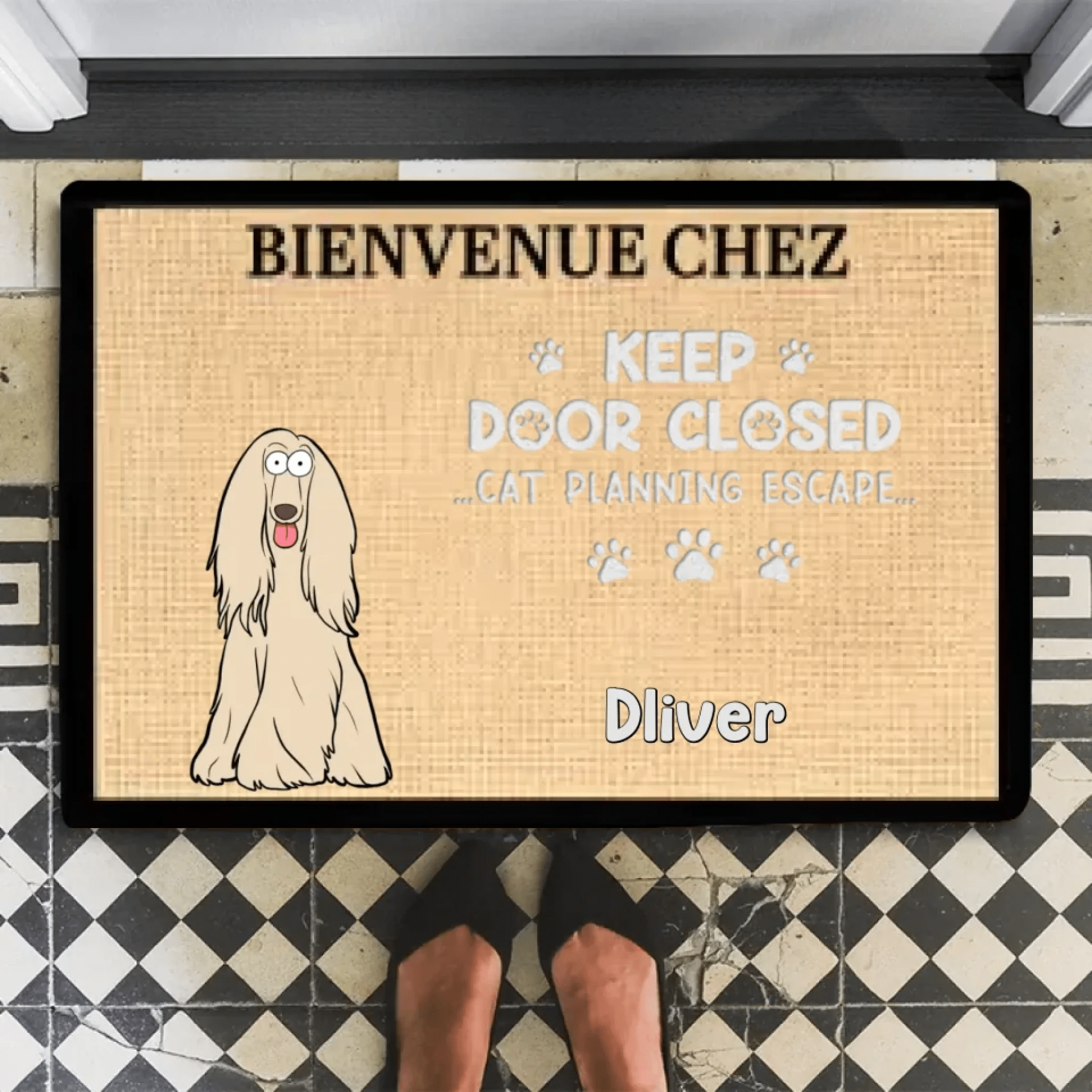 Don't Let The Cat Out No Matter What He Tells You - Cat Personalized Custom Home Decor Decorative Mat - House Warming Gift, Gift For Pet Owners, Pet Lovers 685839 - DiyGiftly