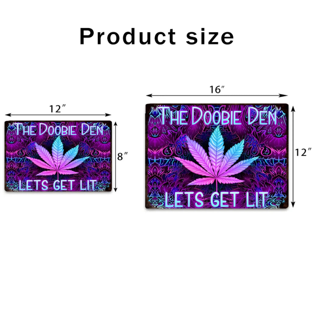Doobie Den Lets Light Up - Personalized Weed Rectangle Metal Sign 736255 - 736447 - DiyGiftly