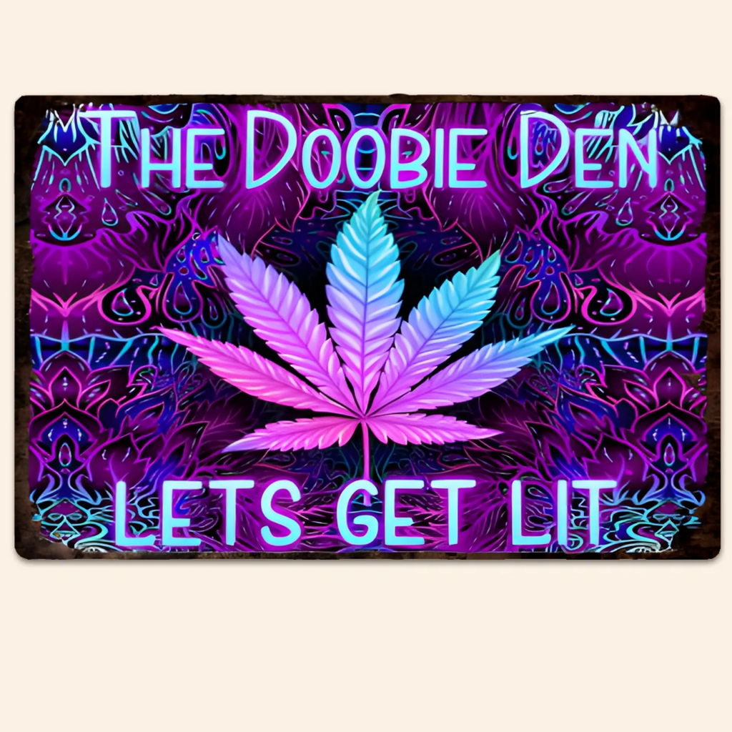 Doobie Den Lets Light Up - Personalized Weed Rectangle Metal Sign 736255 - 736447 - DiyGiftly