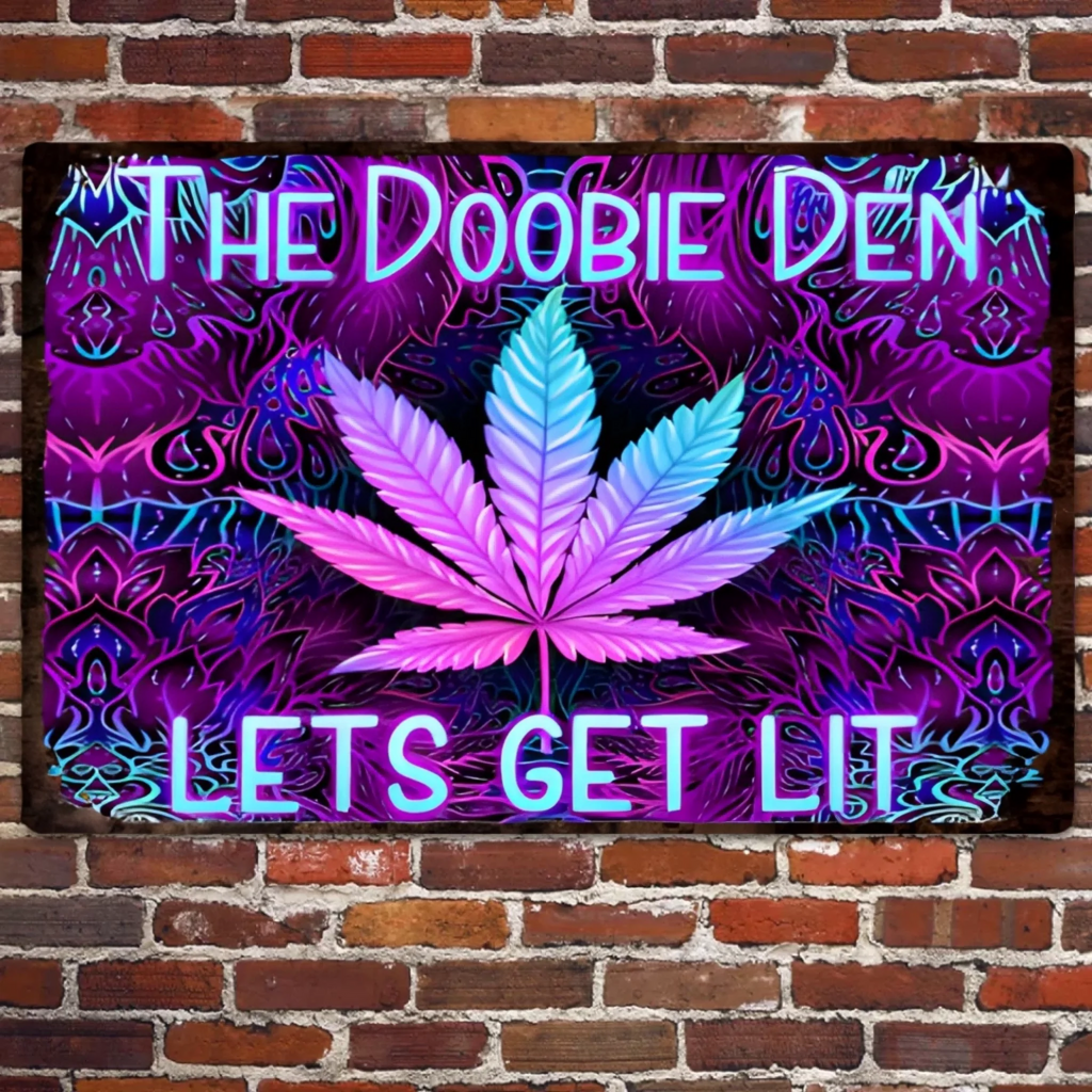 Doobie Den Lets Light Up - Personalized Weed Rectangle Metal Sign 736255 - 736447 - DiyGiftly