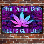 Doobie Den Lets Light Up - Personalized Weed Rectangle Metal Sign 736255 - 736447 - DiyGiftly