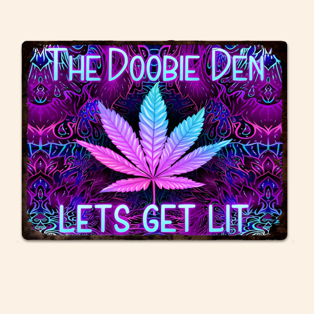 Doobie Den Lets Light Up - Personalized Weed Rectangle Metal Sign 736255 - 736447 - DiyGiftly