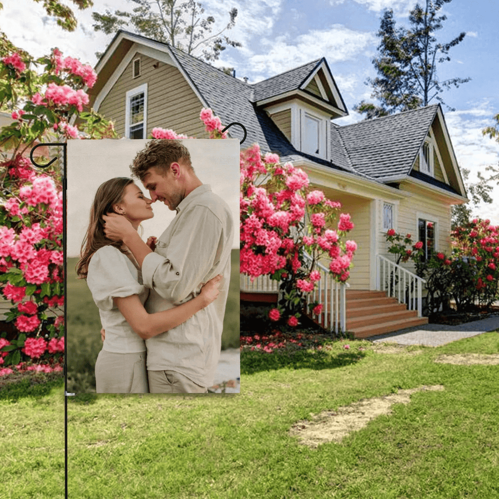 Double - Sided Custom Linen Garden Flag – Personalized Yard Banner - DiyGiftly