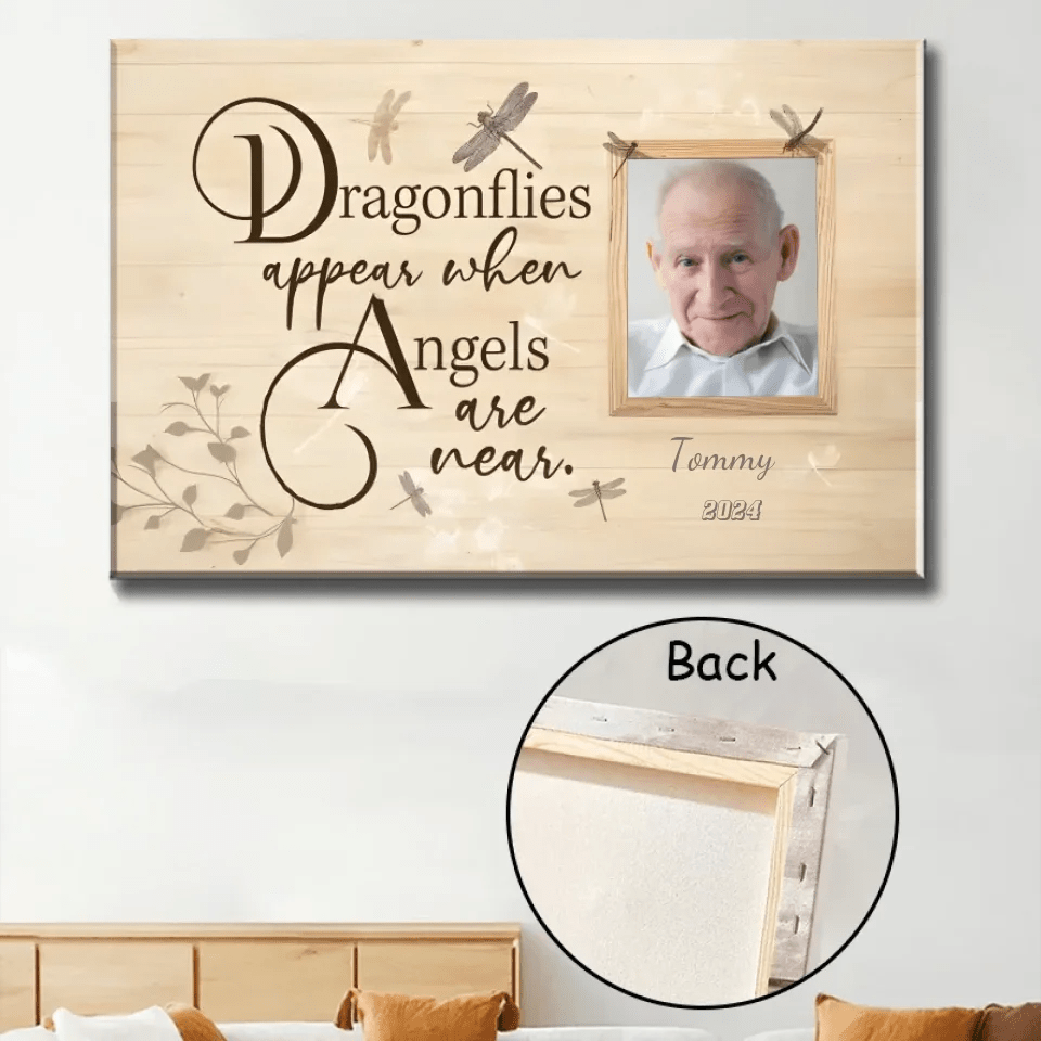 Dragonflies Appear When Angles Are Near - Personalized Canvas, Memorial Canvas 737002 - 737106 - DiyGiftly