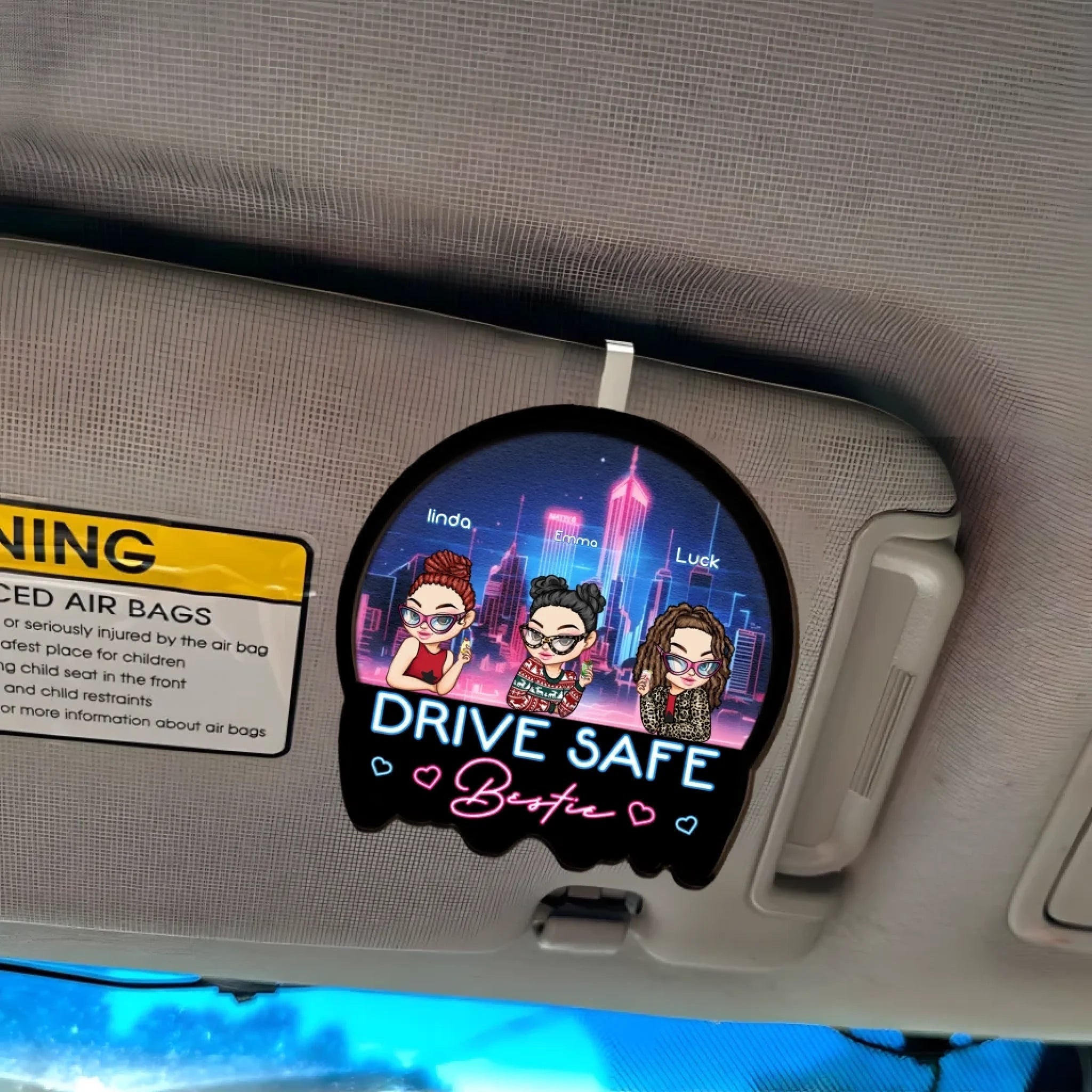 Drive Safe B*tch – Funny Personalized Wooden Car Visor Clip, Custom Photo/Text Car Sun Visor Clip Gift for Friends, Bestie, Girlfriend, Boyfriend, Birthday & Christmas Gift 1071206 - DiyGiftly