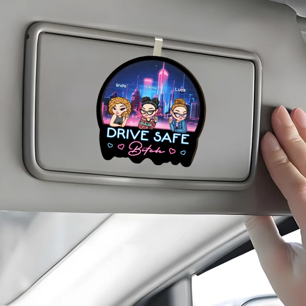 Drive Safe B*tch – Funny Personalized Wooden Car Visor Clip, Custom Photo/Text Car Sun Visor Clip Gift for Friends, Bestie, Girlfriend, Boyfriend, Birthday & Christmas Gift 1071206 - DiyGiftly