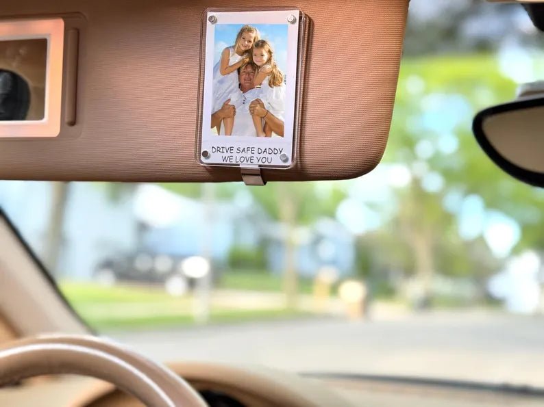 Drive Safe Daddy Visor Clip, Personalized Dad Photo Car Visor Clip, Safe Driving Gift, Sun Visor Clip, Father’s Day Gifts Grandpa Dad 34756608 - DiyGiftly