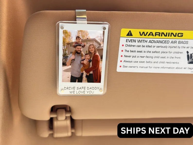 Drive Safe Daddy Visor Clip, Personalized Dad Photo Car Visor Clip, Safe Driving Gift, Sun Visor Clip, Father’s Day Gifts Grandpa Dad 34756608 - DiyGiftly