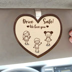 drive safe kids stick figure heart custom gift for dad personalized gift