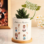 Personalized Cartoon Figure Birth Flower Ceramic Plant Pot Gift for Grandma Mom