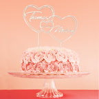 Personalized Cake Topper with Hearts for Wedding