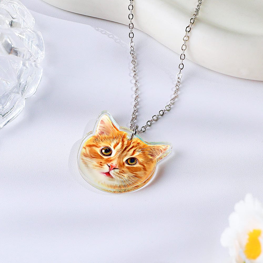 acrylic necklace personalized pet portrait memorial gift