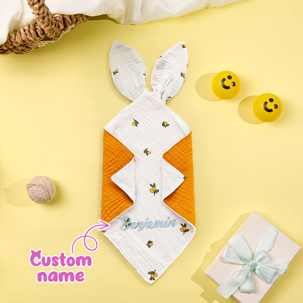 Personalized Soothe Towel Bibs Cute Soft Sleeping Towel with Embroidered Name Gifts for Baby