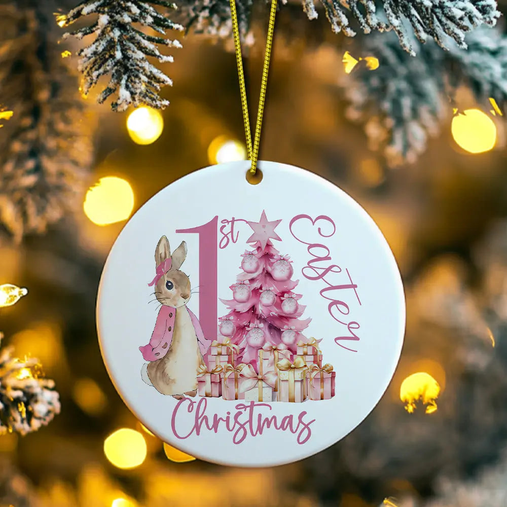 Personalized Baby's First Christmas Ornament Cute Rabbit Ornament for New Baby Christmas Gift