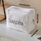 Personalized Waffle Cosmetic Bag Makeup Bag Makeup Organizer Gift for Her