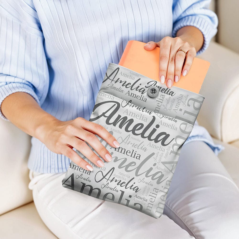 Personalized Name Book Cover with Pocket Book Cover Protector Gift for Book Lover