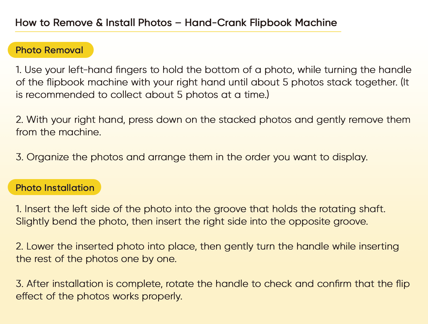 Custom 8 Photos Music Flipbook Frame Animation Machine Detachable Photos Mechanical Hand-cranked Photo Album