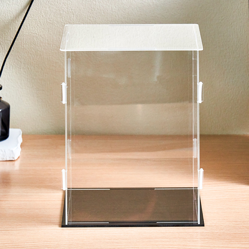 custom bobble head bring joy desk figurine character dustproof clear acrylic display side view