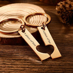 Custom Engraved Text Stainless Steel Couples Keychains